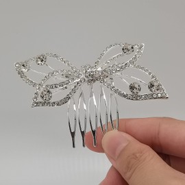 VESOCOZGSZ Elegant Wedding Silver Crystal Rhinestone Hair Comb Clip Flower Girls Wedding Bridal Headpieces Boho Vintage Hair Piece for Women (Style 7)