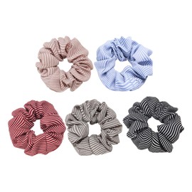 5 Stücke Gestreifte Haarringe, Elastische Haarringe, Frauenhaarzubehör, Frisurwerkzeuge, Einfache Und Vielseitige Haarzubehör.