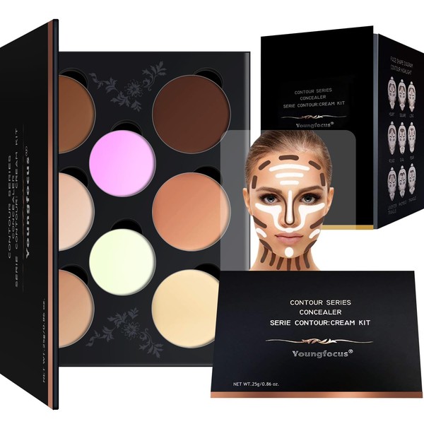 Youngfocus Cosmetics Cream Contour Best 8 Colors and Highlighting Makeup