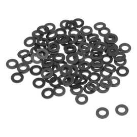 sourcing map Pack of 100 Nylon Flat Washers M4 for 4 mm ID Screw Bolts 8 mm AD 1 mm Thick Spacer Sleeves Sealing Rings Washers for Tap Pipe Water Hose Black