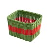 HODAKJUE Handwoven Plastic Wicker Storage Basket, Waterproof Red Green Stripe