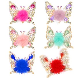 6 Pcs Flying Butterfly Hairpin 2023 Moving Butterfly Hair Clips Elegant Metal Side Clip Moving Flying Butterfly Shiny Hair Clips Barrettes for Women Girls Hairpin with Moving Wings