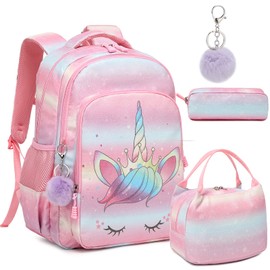 Kimwadalh Glitter School Bag for Girls School Bag School Backpack Girls Boys Backpack Leisure Backpack Children's Backpack Ergonomic Girls Backpack Teenager, Glitter colour gradient pink, Rucksack