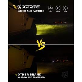 Xprite 300% Bright Fog Lights Compatible with 2018-2025 Jeep Wrangler JL JLU & 2020+ Gladiator JT, 60W LED FogLights Replacements, 2 Pair Mounting Brackets Included, DOT, 6500K, Plug N Play (Yellow)