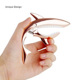 Imelod Guitar Capo for Acoustic and Electric Guitar Shark Capo Zinc Alloy with Good Hand Feeling, No Fret Buzz and Durable(Rose Gold)