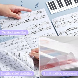 2PCS Display Book Paper Document Holders 100 Pockets/Holder Transparent Insert File Bag Presentation Book Folder Portfolio Binder Folder with Clear Protectors Sleeve Music Picture Album Rack (WH)