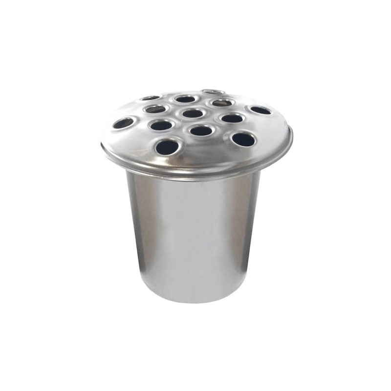 Memorial Grave Vase with Lid, Round Aluminum, Silver or Gold,