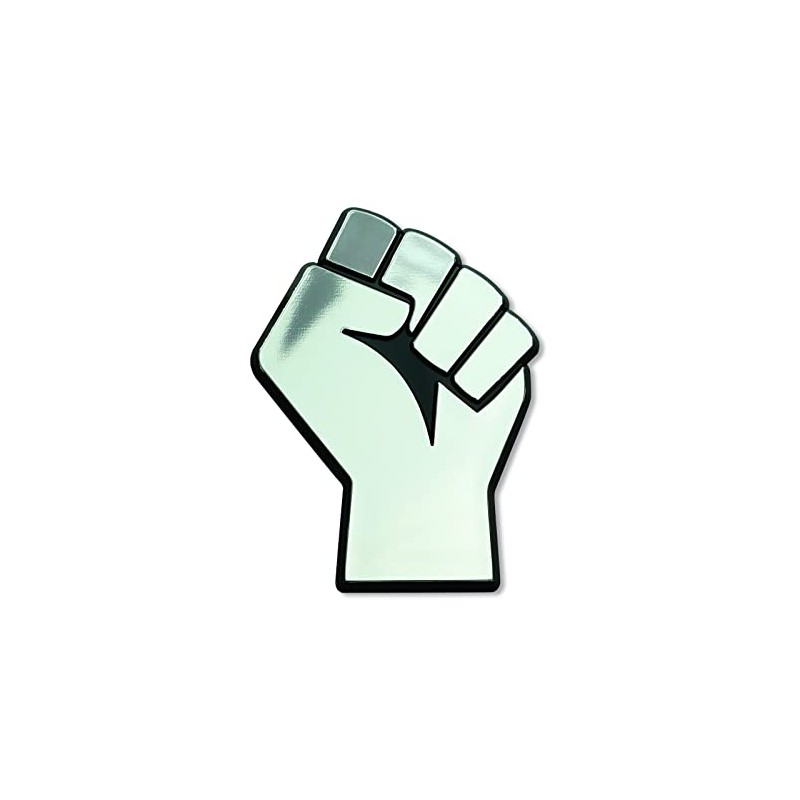 Resist Fist Plastic Auto Emblem - [Silver][3'' x 2'']