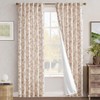 jinchan Floral Curtains Lined Linen Blend Curtain for Living Room