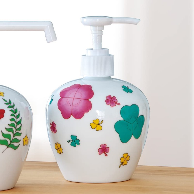 Arita Pottery 802962 Soap Dispenser, Clover Pattern, Width 3.5 x