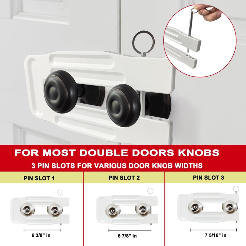 French Door Lock Childproof | Adjustable Double Door Reinforcement Lock