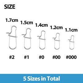 Filltown 175pcs Fishing Snaps Nice Swivel, Duo Lock Fishing Clip, Quick Change Fishing Snap Clips, Fishing Accessories for Lure Swivels and Line Connectors#000#00#0#1#2