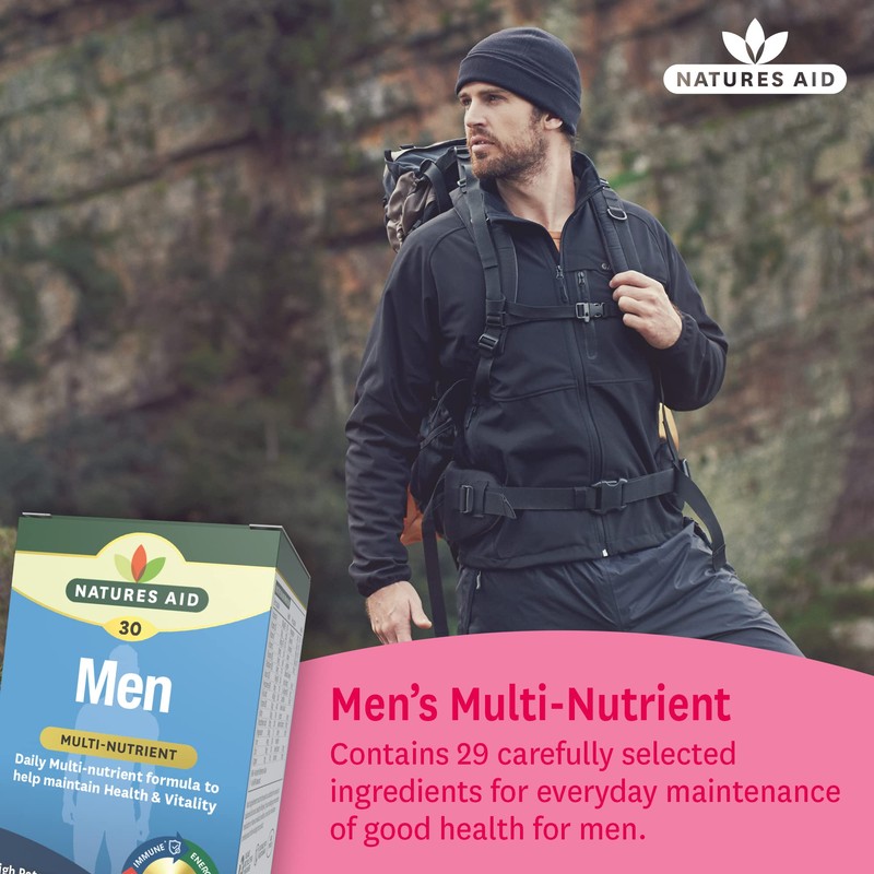 Natures Aid Men's Multi-Vitamins and Minerals Capsules (29 Essential Vitamins