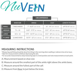 NuVein Men's Compression Socks, 8-15 mmHg Support, Dress Trouser Style, Over Calf Knee High, Navy, X-Large