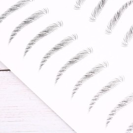 Cabilock 2 Hojas Pegatina para Cejas Artificial 2 Láminas Negro Fibra Film Resistente al Agua, Forma Única, Fácil de Usar, Cejas Escasas