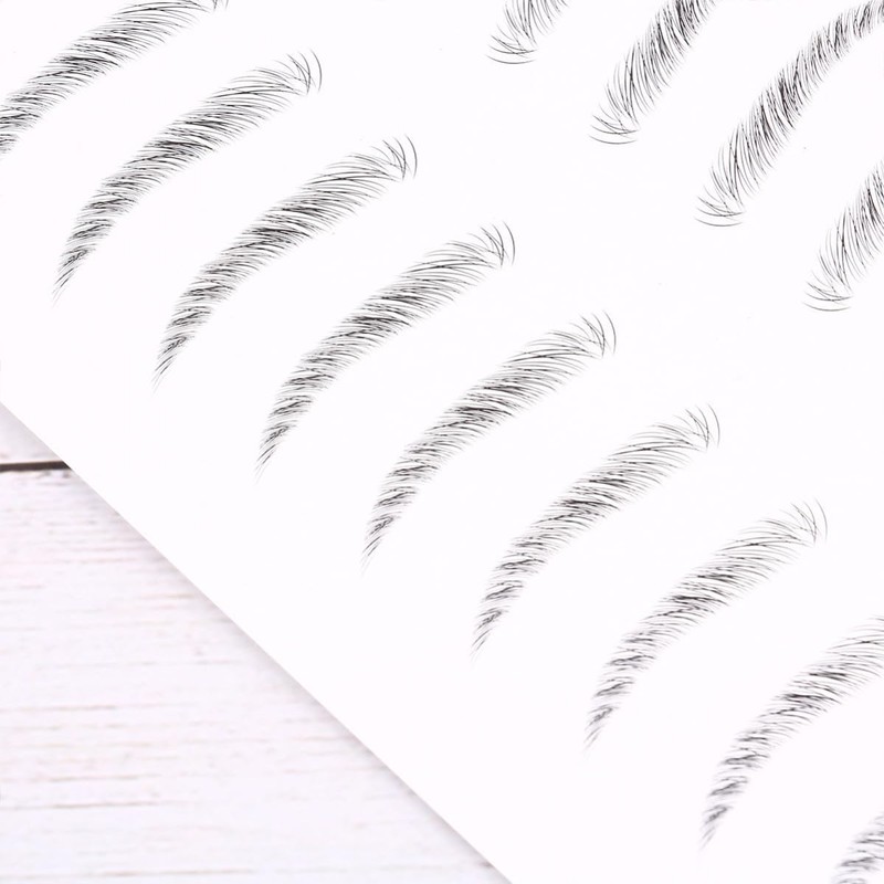 Cabilock 2 Hojas Pegatina para Cejas Artificial 2 Láminas Negro