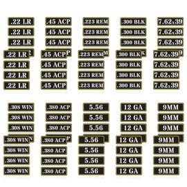 Aolamegs Ammo Can Vinyl Sticker Set Decal Label for Cans Cases Boxes .22 .223 .308 9MM .380 .45 5.56 7.62 12GA 300BLK Black (80 Pack/10 Varieties)