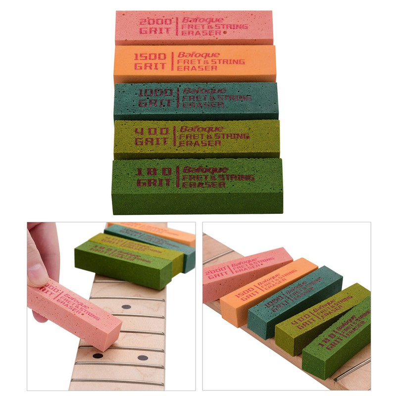 Guitar Fret Polishing Erasers Abraisive Rubber Blocks with 180 Grit