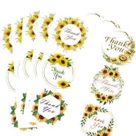 Sunflower Thank You Stickers - 1.5 inches 6 Designs 500 Labels for Small Bussiness,Wedding,Birthday Party Favors,Envelope Seals and Gift Box (Sunflower)