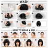 Black-Brown Bob Women Wigs with Bangs 12 Inch Short Straight