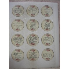Homemade Vintage French Perfume / Soap / Labels for Jewelry or Bottles / Boxes (12)