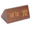 LED Digital Alarm Clock Multipurpose Wooden Clock with Voice Control