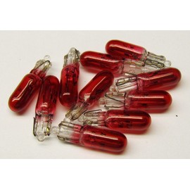 CEC Industries #73R (Red) Bulbs, 14 V, 1.12 W, W2.1x4.9d Base, T1-3/4 shape (Box of 10)