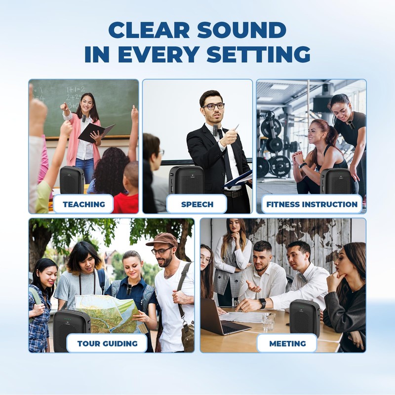 Voice Amplifier with Wireless Lapel Microphone for Teachers
