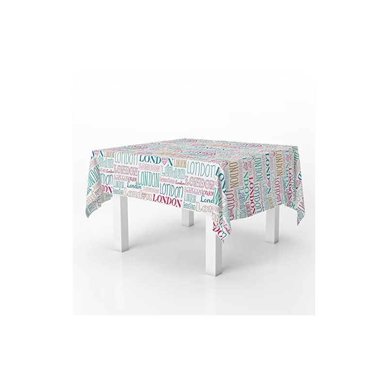 Xtremepads London Word Pattern Pattern - Rectangle Oblong Linen Tablecloth,