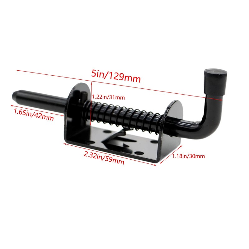 4 Packs 5 Inch Spring Loaded Barrel Bolt Latch Pin,