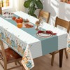Thanksgiving Disposable Tablecloths,2 Pack Blue Pumpkin Maple Thanksgiving Plastic Table