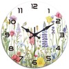 peacoblue Wall Clocks Battery Operated Wildflowers 12 Inch Glass Wall