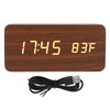 LED Wood Digital Alarm Clock 3 Level Brightness Electronic Clock