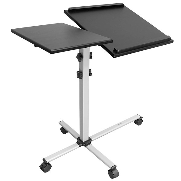 Mount-It! Rolling Laptop Tray and Projector Cart, Height Adjustable Presentation