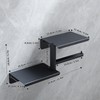 Matte Black Toilet Paper Holder with Double Phone Shelf, Adhesive