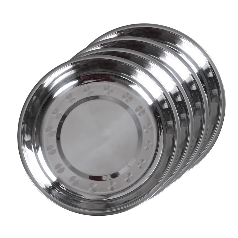 Xyskin Stainless Steel Serving Dinner Plates Tableware, Round Serving Platter