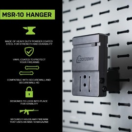 Lockdown Securewall MSR10 Hanger with Securewall Compatible Design and Simple Setup for Organization, Gun Storage, Gun Room