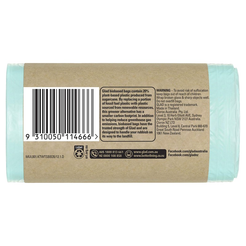 Glad To Be Green Plant Based Bags, 35 Wavetop Tidy