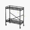 Zhongma 2 Tier Sturdy Metal Plant Stand with Wheels,Heavy Duty