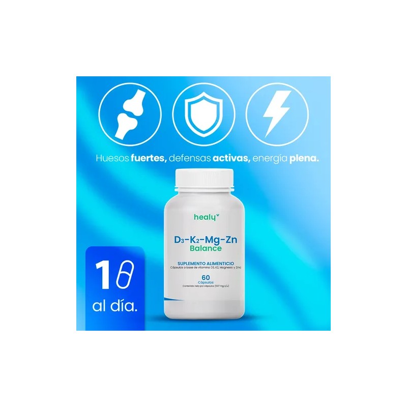 Vitamina Magnesio Zinc Healy Cápsulas Salud Ósea