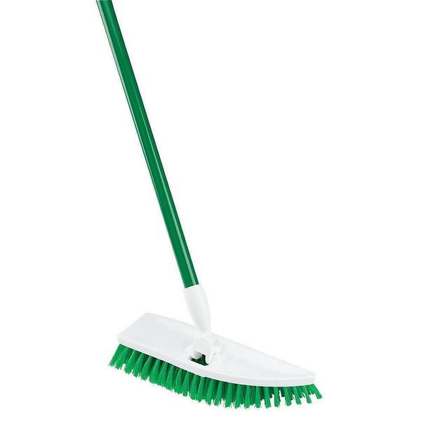 Libman Commercial 122 No Knees Floor Scrub, Steel Handle, 11" Wide, Green and White (Pack of 4)