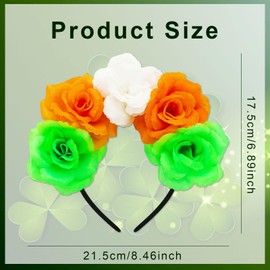 Jc.upin St Patricks Day Headband,St Patricks Day Accessories Head Bopper Shamrock Irish Photo Booth Props Leprechaun Green Flower Headband for Kids Adults Fancy Dress Irish Gifts Hair Accessory