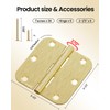 AmzGod Gold Door Hinges - 24 Pack 3.5 Inch Rounded
