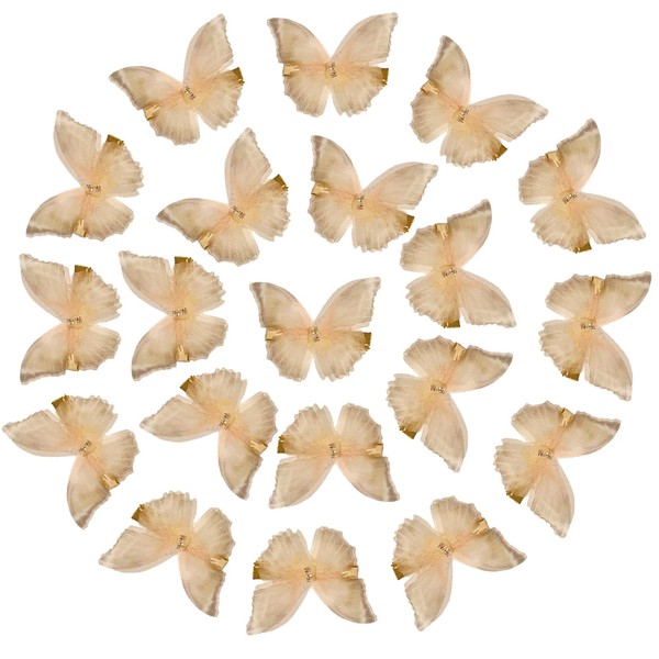 NiceYnn Haarspangen, Schmetterlinge, glänzend, Entenschnabel, goldfarben, für Frauen und Mädchen,