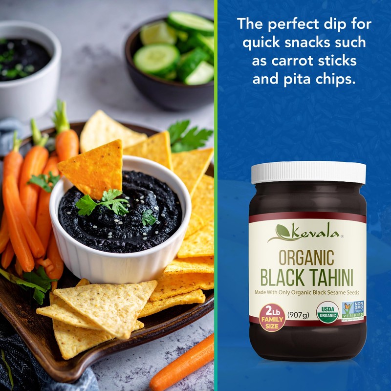 Kevala Organic Black Tahini - Double Size Gluten Free Black