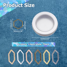 Hobbspring 72Pcs 6 Colors Metal Stitch Markers Hexagon Knitting Stitch Markers Brass Knitting Crochet Locking Markers Knitting Stitch Rings for DIY Craft Project Knitting and Crocheting