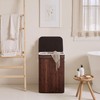 StorageWorks Laundry Hamper with Lid, Foldable Bamboo Laundry Basket, Clothes