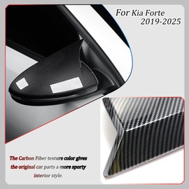 Side Mirror Cover, for Kia Forte 2019 2020 2021 2022 2023 2024 2025, Carbon Fiber Side Rear Mirror Covers Body Kit Accessories for Cars