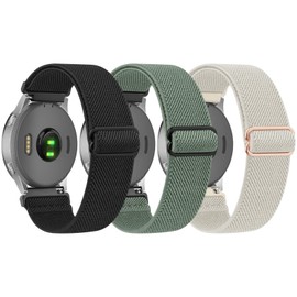 3 PACK Bands for Garmin Venu 3S / Venu 2S / Vivoactive 4S / Vivomove 3S / Forerunner 265s Watch Band, 18mm Quick Release Soft Stretchy Nylon Replacement Wristband Sport Strap for Garmin Forerunner 255S / 265S Bands Women Men
