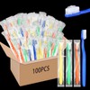 Ziliny 100 Pcs Prepasted Disposable Toothbrushes Bulk Individually Wrapped Pre